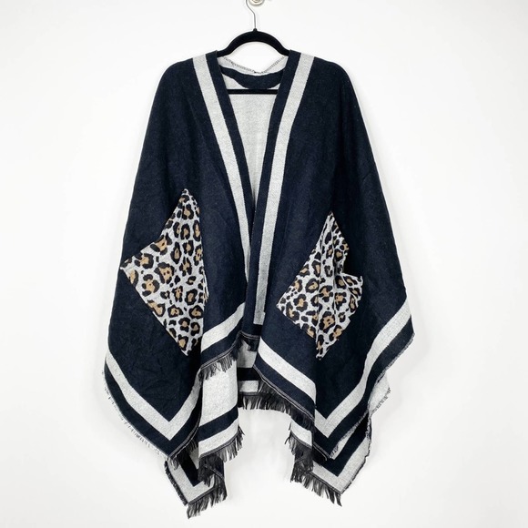 On My Rack | Accessories | New Boho Cheetah Ruana Oversized Open Wrap ...
